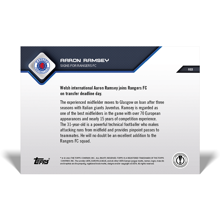 Alternative view of Signs for Rangers FC - EL TOPPS NOW Card #22