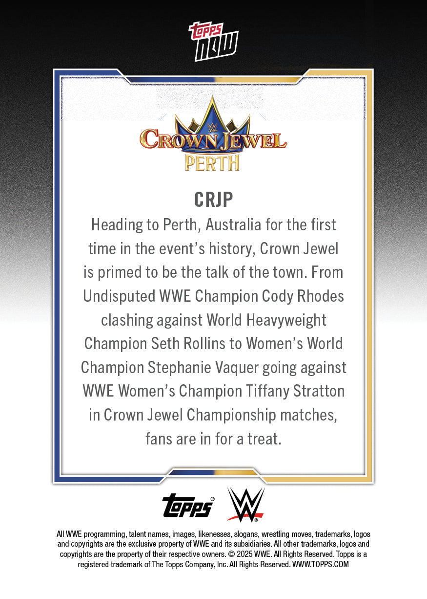 Crown Jewel - 2025 WWE Topps NOW - Card CRJP - PR: 1383 - Image 3
