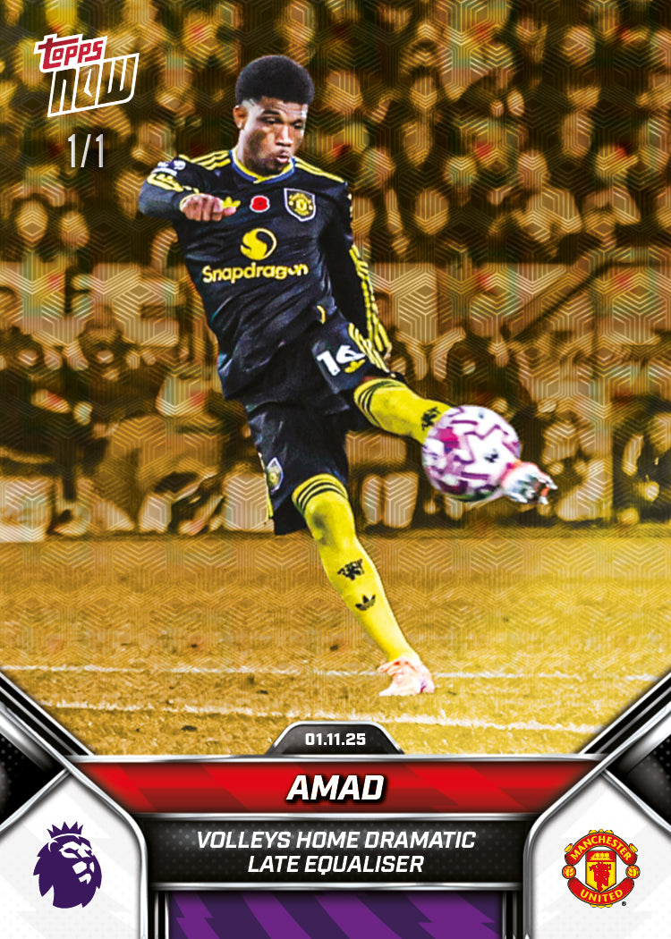 Alternative view of Amad - 2025-26 Premier League Topps NOW - Card 48 - PR: 434