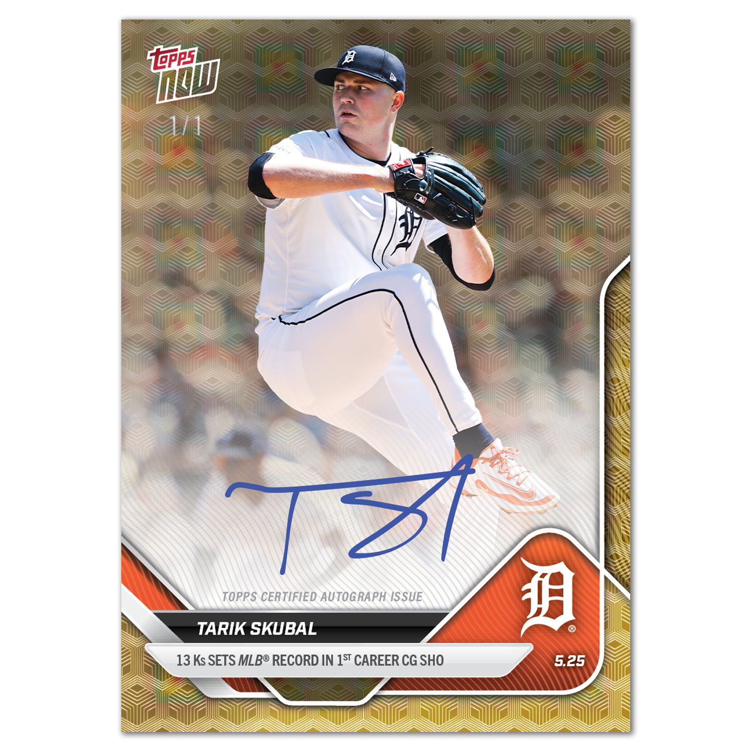 Tarik Skubal - 2025 MLB Topps NOW - Card 215 - LOOK FOR AUTOS - PR: 4147 - Image 2
