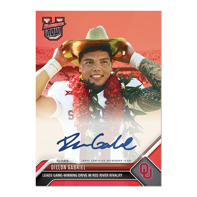 On-Card Autograph # to 99 or Lower - Dillon Gabriel - 2023 Bowman U Now Card 12 - Image 6