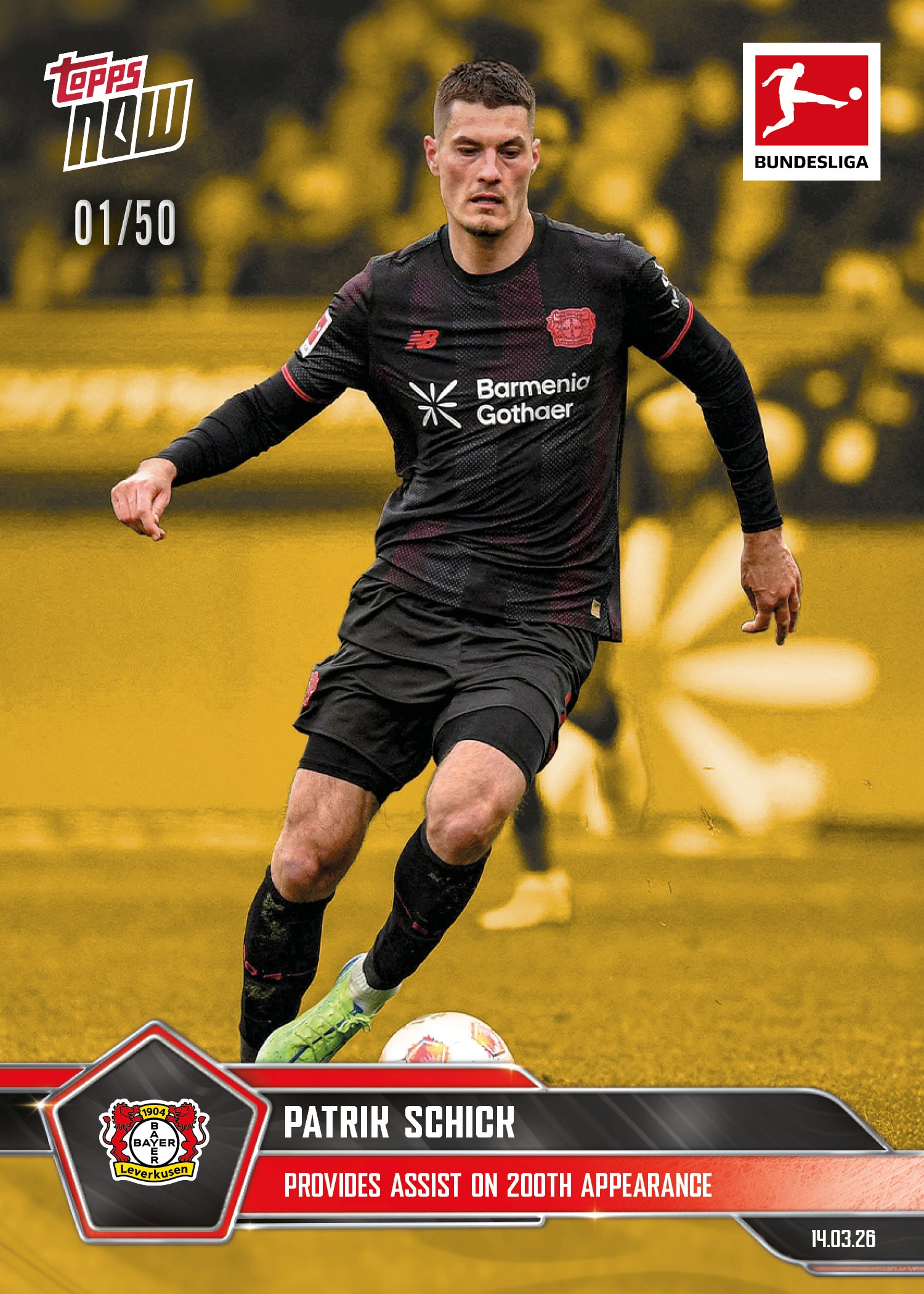 Patrik Schick - 2025-26 Bundesliga Topps NOW - Card 148 - PR:74 - Image 6