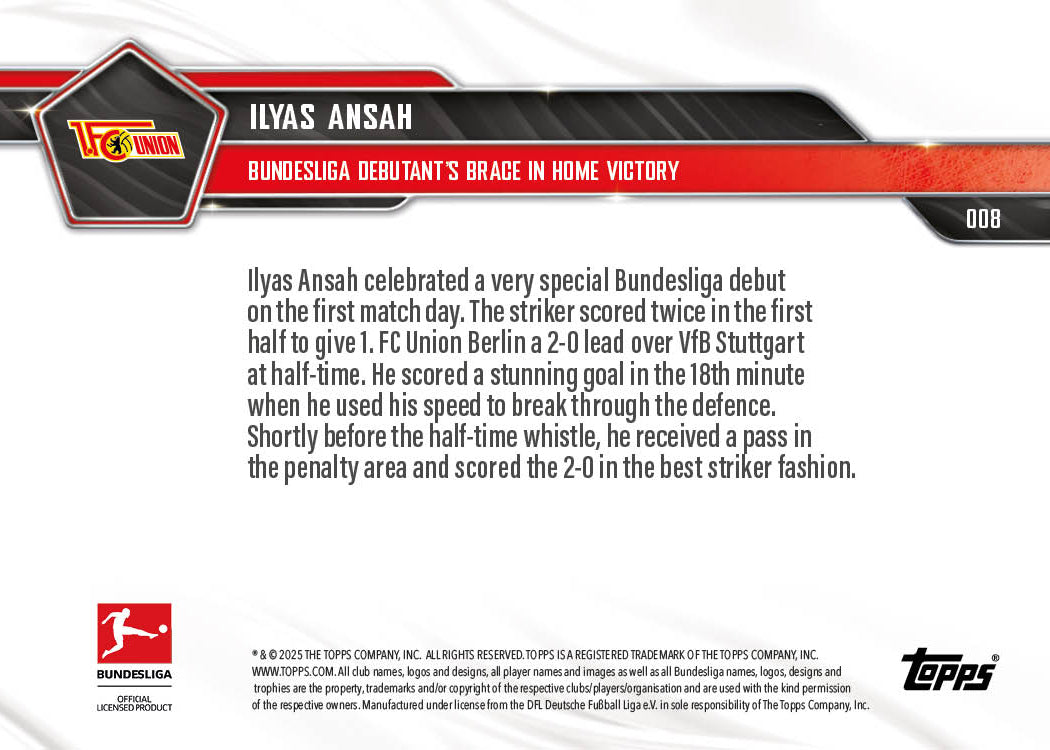 Ilyas Ansah - 2025-26 Bundesliga Topps NOW - Card 8 - PR: 125 - Image 7