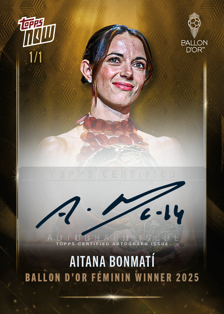 Alternative view of Aitana Bonmatí - 2025 Ballon d'Or Topps NOW - Card 2 - LOOK FOR RELICS & AUTO - PR: 2839