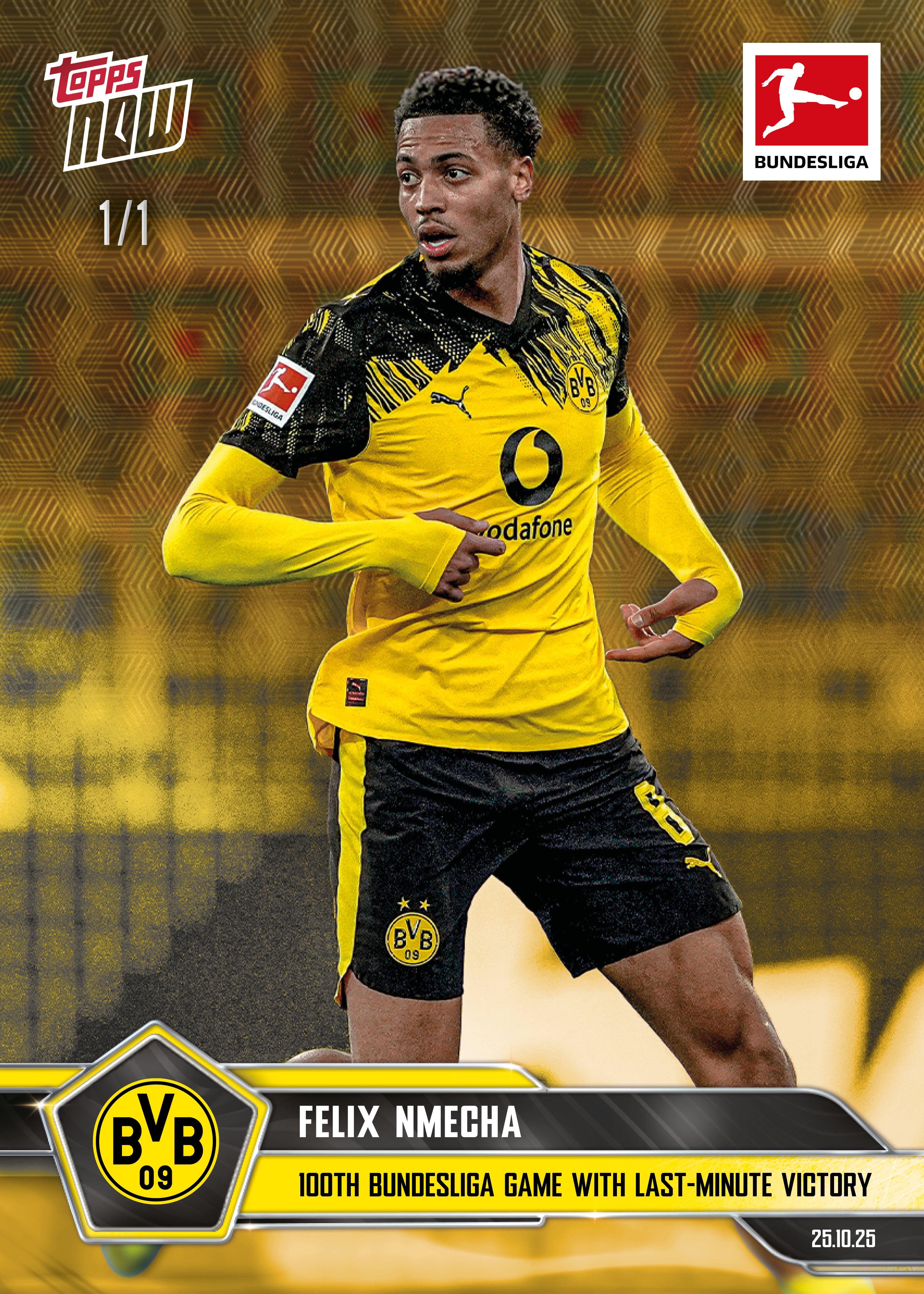 Felix Nmecha - 2025-26 Bundesliga Topps NOW - Card 48 - PR: 252 - Image 2