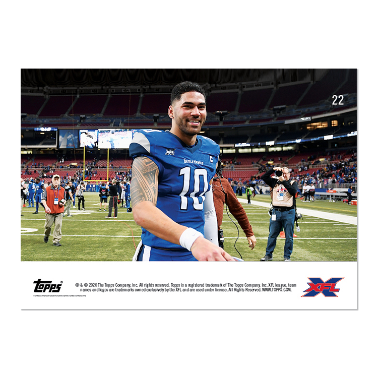 Jordan Ta'amu - XFL TOPPS NOW Card 22 - Print Run: 232 - Image 2