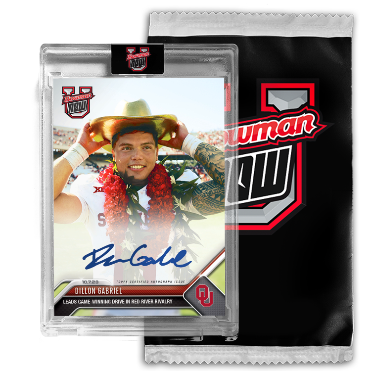 On-Card Autograph # to 99 or Lower - Dillon Gabriel - 2023 Bowman U Now Card 12