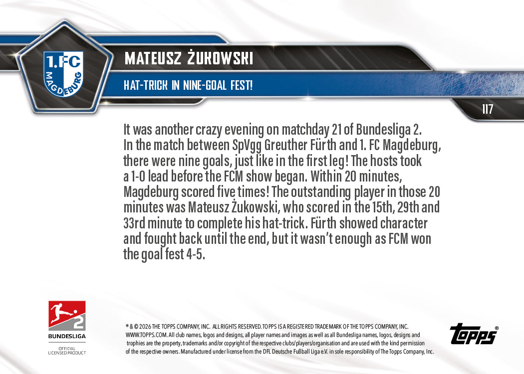Mateusz Żukowski - 2025-26 Bundesliga Topps NOW - Card 117 - PR: 262 - Image 7