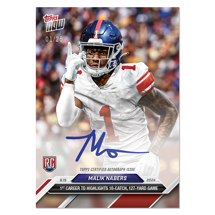 Malik Nabers - 2024 TOPPS NOW Football Card 4 - LOOK FOR AUTOS - PR: 7092 - Image 3