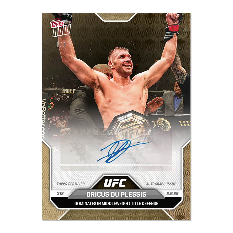 Dricus Du Plessis - 2025 UFC Topps NOW - Card 7 - LOOK FOR AUTOS - PR: 858 - Image 2