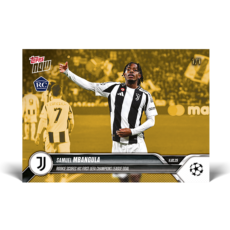 Samuel Mbangula - Rookie scores first UEFA Champions League goal - 24/25 UCL Topps NOW Card 96 - PR: 275 - Image 3