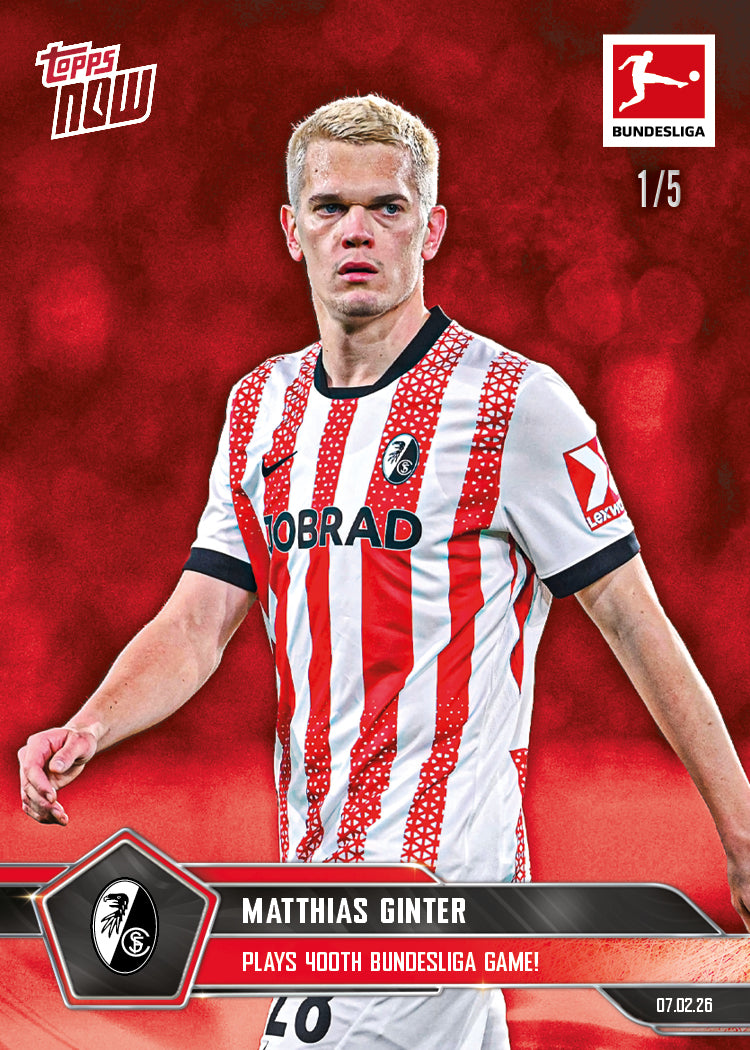 Matthias Ginter - 2025-26 Bundesliga Topps NOW - Card 118 - PR: 156 - Image 3