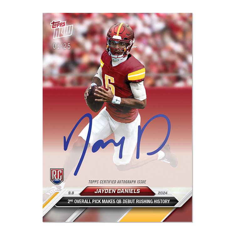 Jayden Daniels - 2024 TOPPS NOW Football Card 3 - LOOK FOR AUTOS - PR: 14,862 - Image 3
