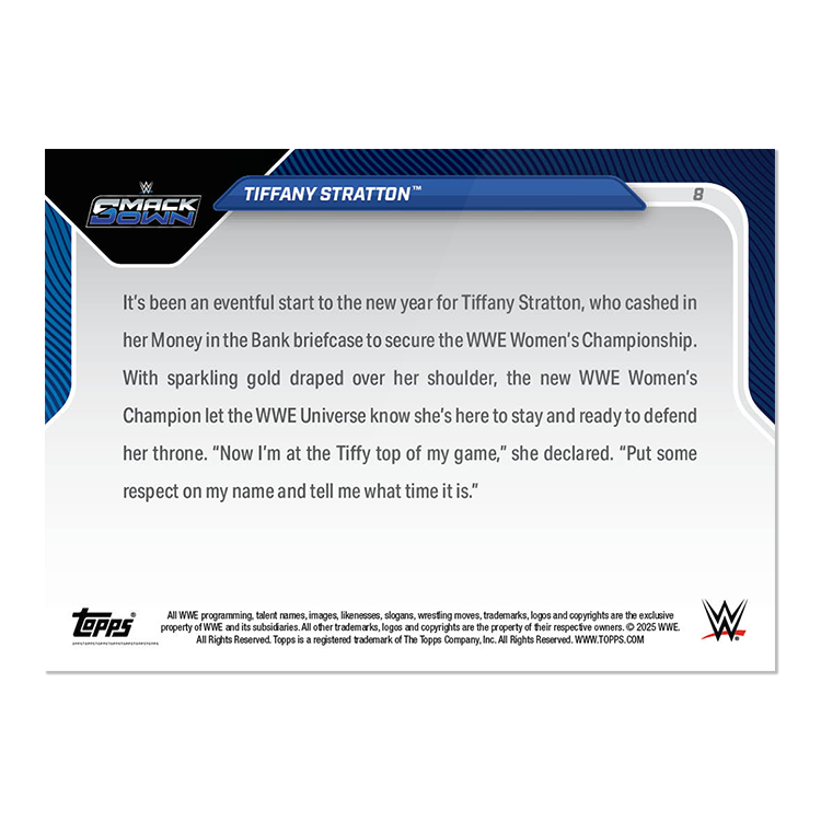 Tiffany Stratton - 2025 WWE Topps NOW Card 8 - PR: 2903 - Image 2
