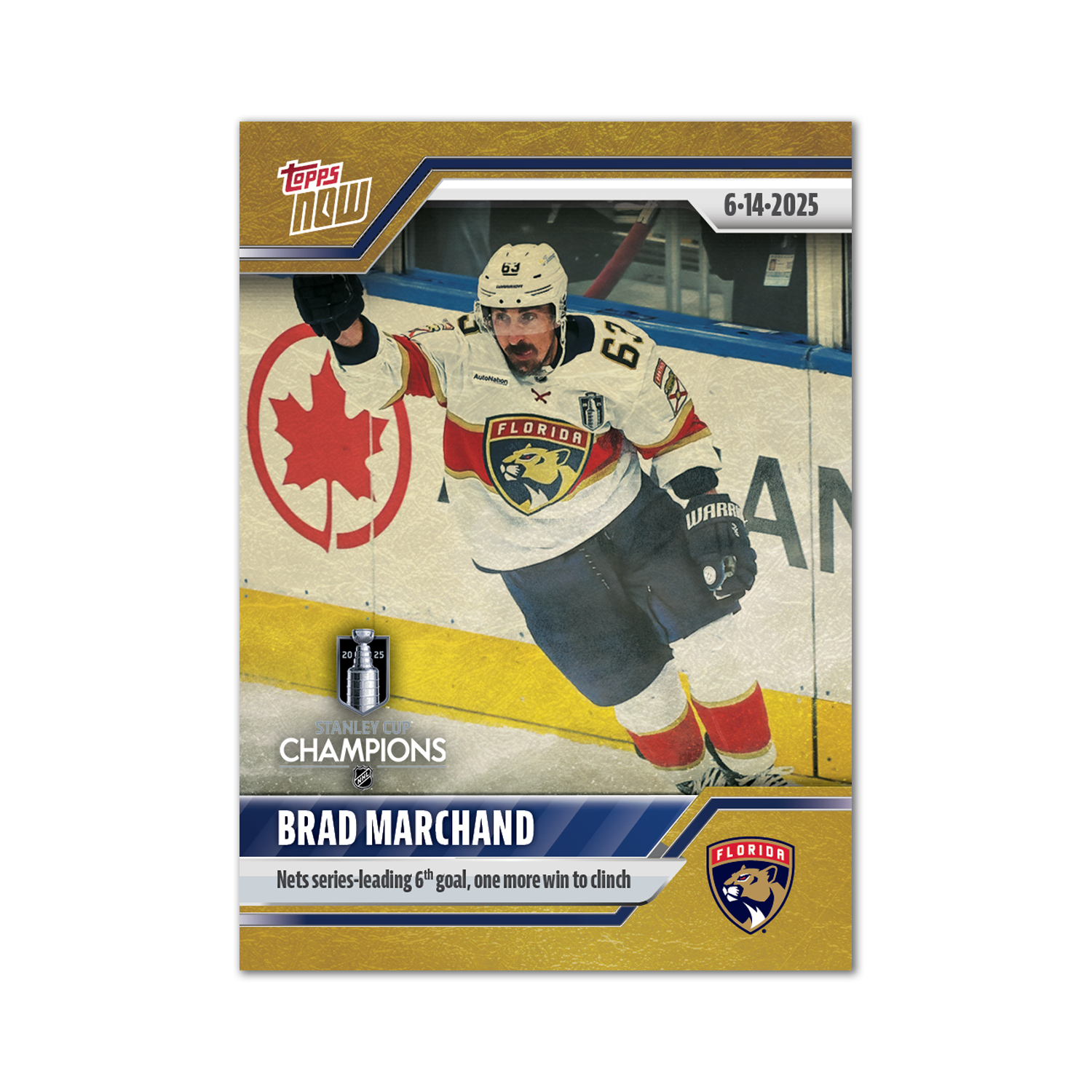 Brad Marchand - 2024-25 NHL Topps NOW - Sticker # 205 Pack - PR: 445 - Image 2