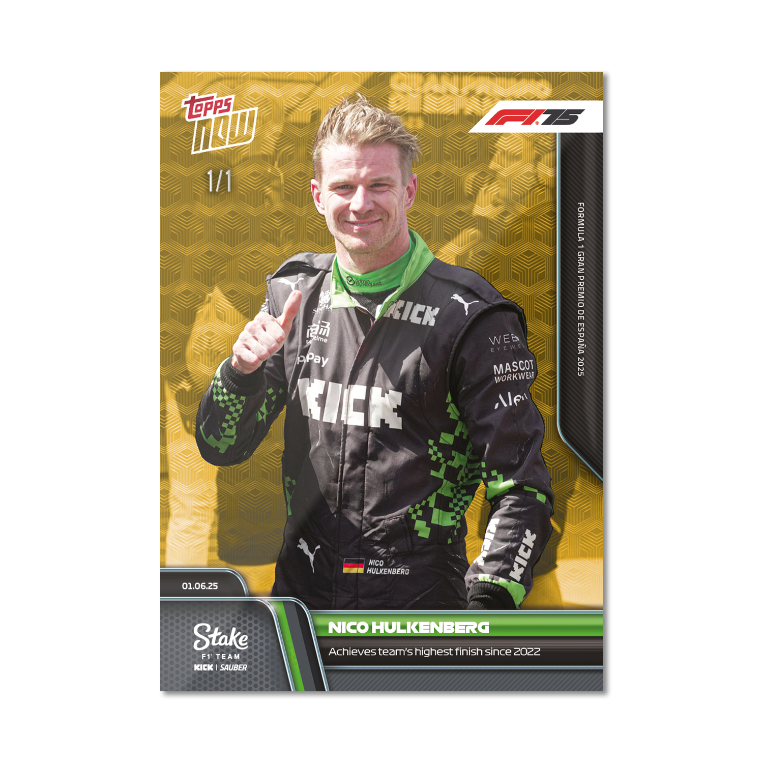 Nico Hulkenberg - 2025 Formula 1 Topps NOW - Card 42 - PR: 753 - Image 2