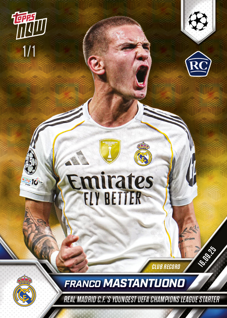 Franco Mastantuono - 2025-26 UCL Topps NOW Card 7 - PR: 4205 - Image 2