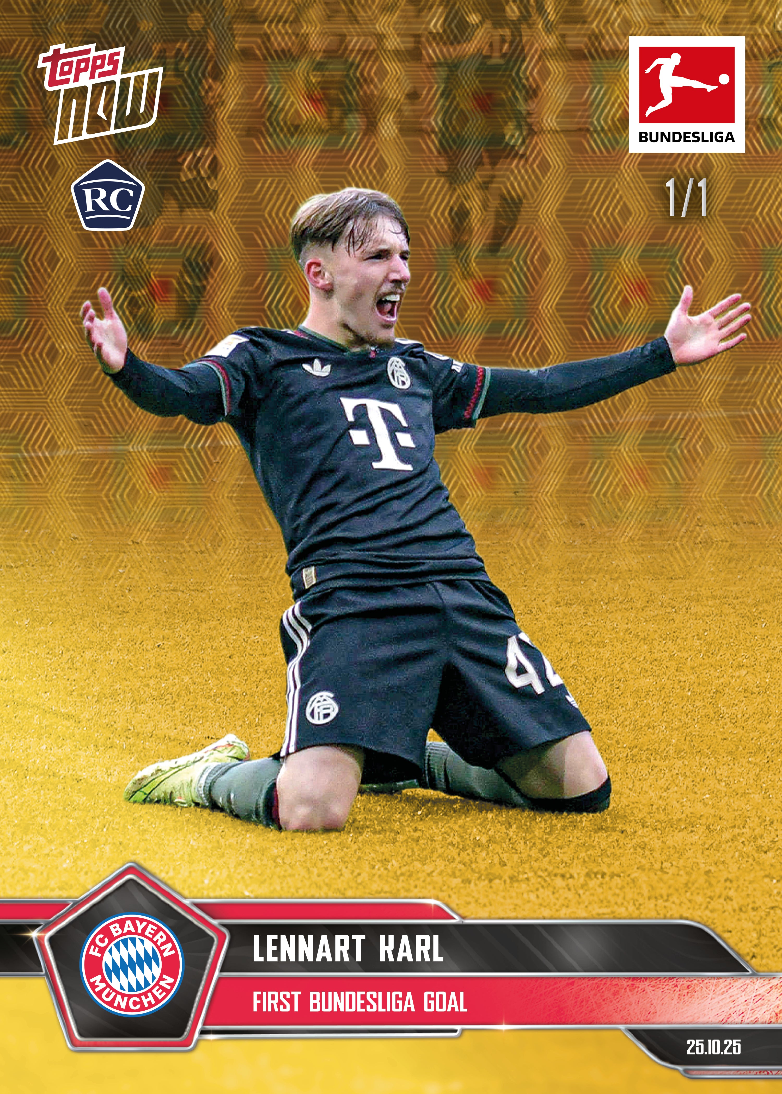 Lennart Karl - 2025-26 Bundesliga Topps NOW - Card 50 - PR: 6508 - Image 2