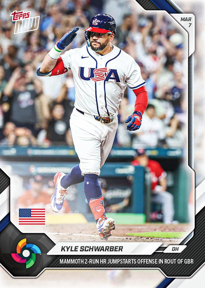 Kyle Schwarber - 2026 World Baseball Classic Topps NOW - Card 14 - PR: 2376