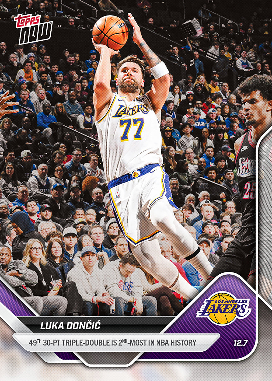 Luka Dončić - 2025-26 NBA Topps NOW - Card 77 - PR: 2483