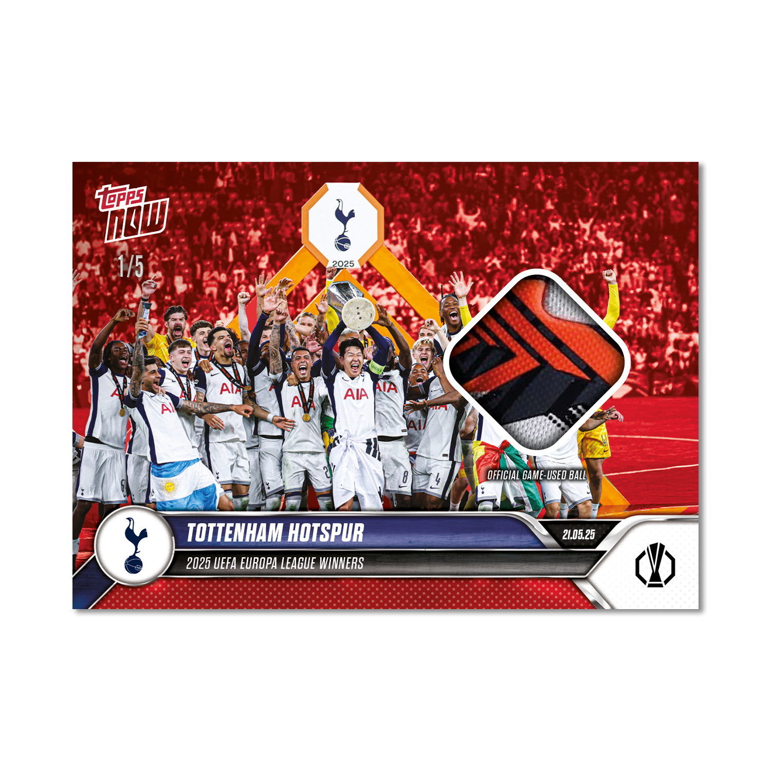 Tottenham Hotspur - 2024-25 UEL Topps NOW Card 34 - LOOK FOR RELIC - PR: 6343 - Image 3