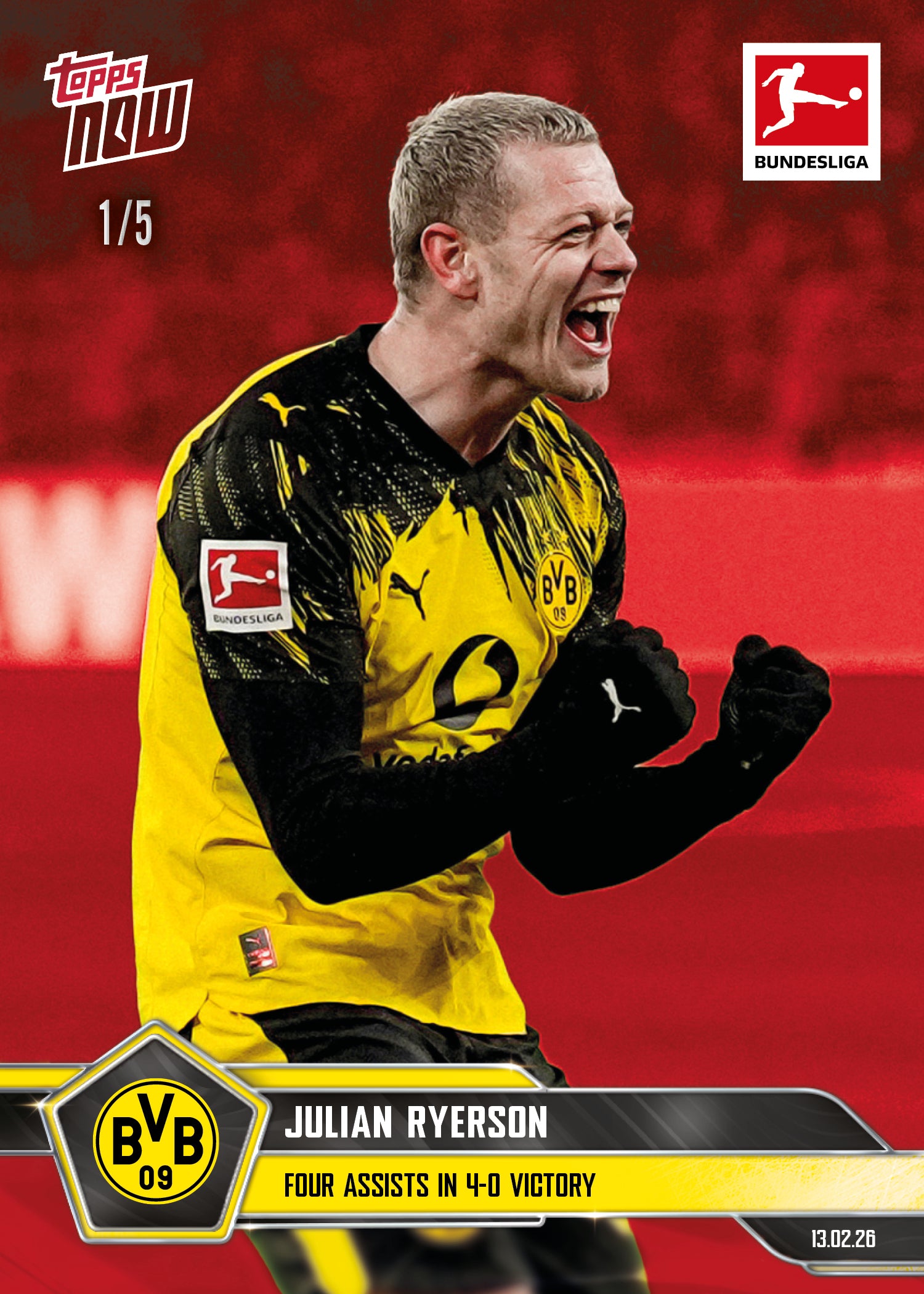 Julian Ryerson - 2025-26 Bundesliga Topps NOW - Card 122 - PR: 406 - Image 3