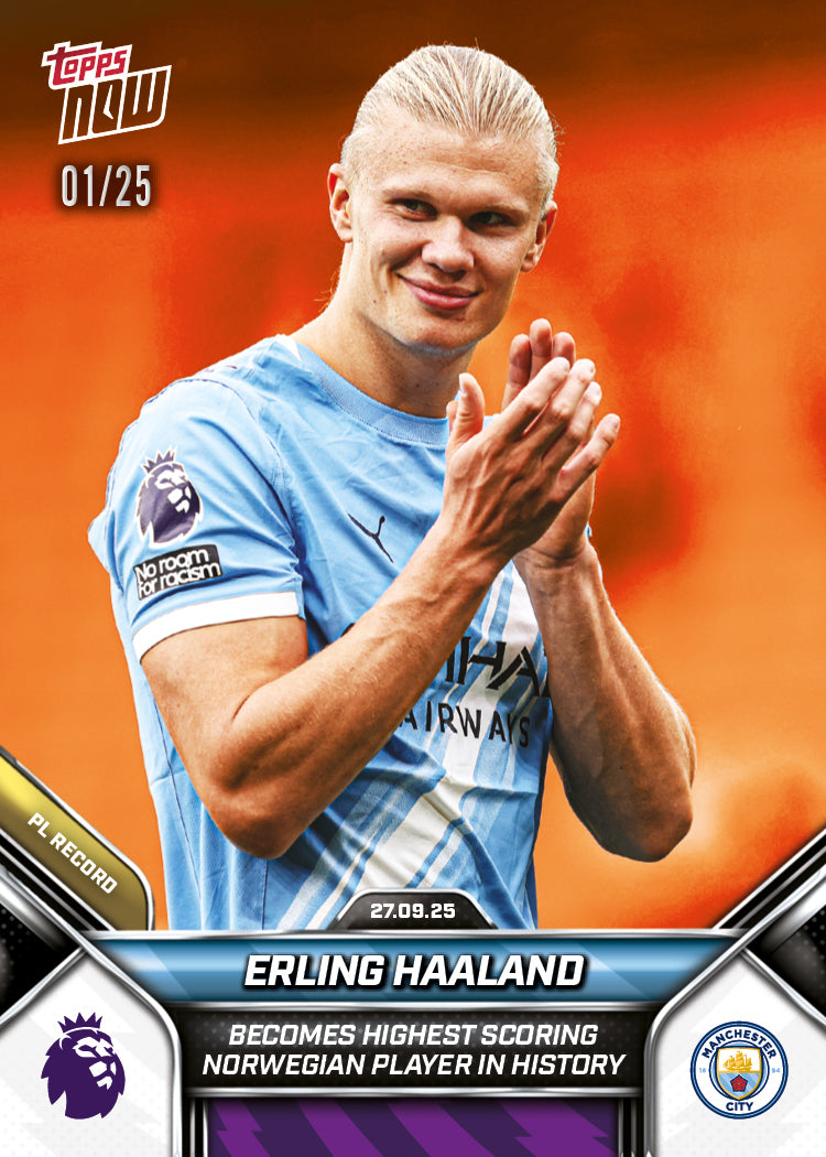 Erling Haaland - 2025-26 Premier League Topps NOW - Card 27 - PR: 1315 - Image 5