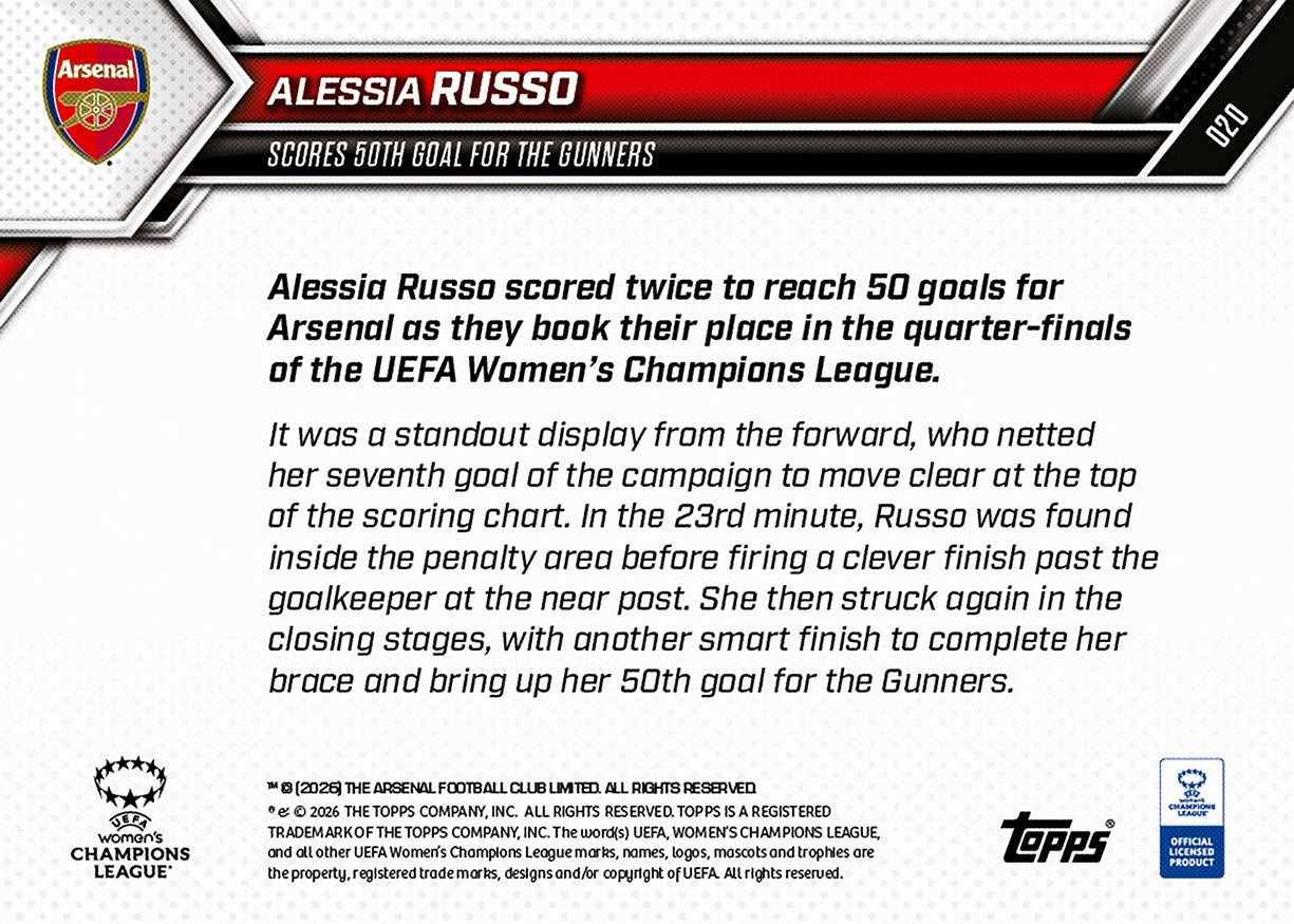 Alessia Russo - 2025-26 UWCL Topps NOW - Card 20 - PR: 440 - Image 7