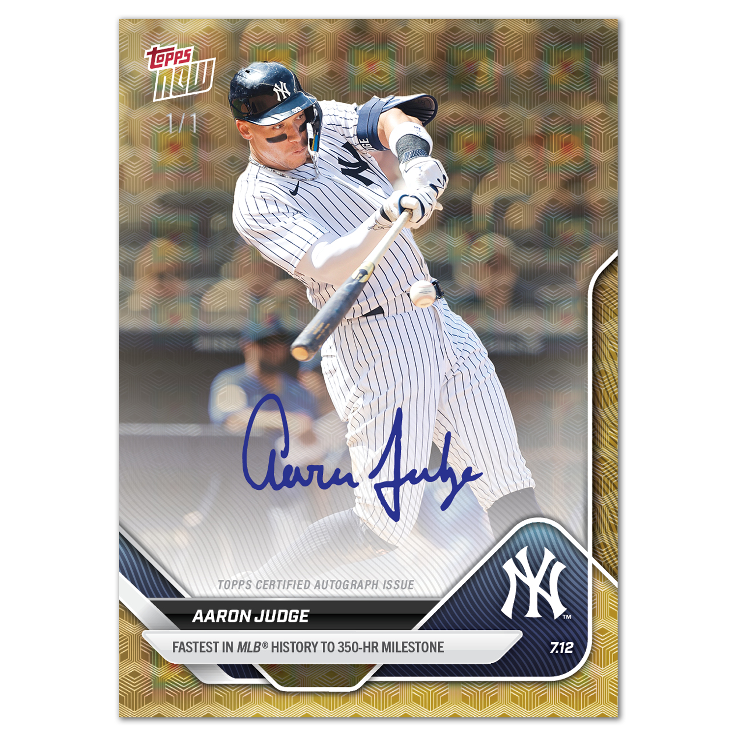 Alternative view of Aaron Judge - 2025 MLB Topps NOW - Card 416 - LOOK FOR AUTOS - PR: 16,838