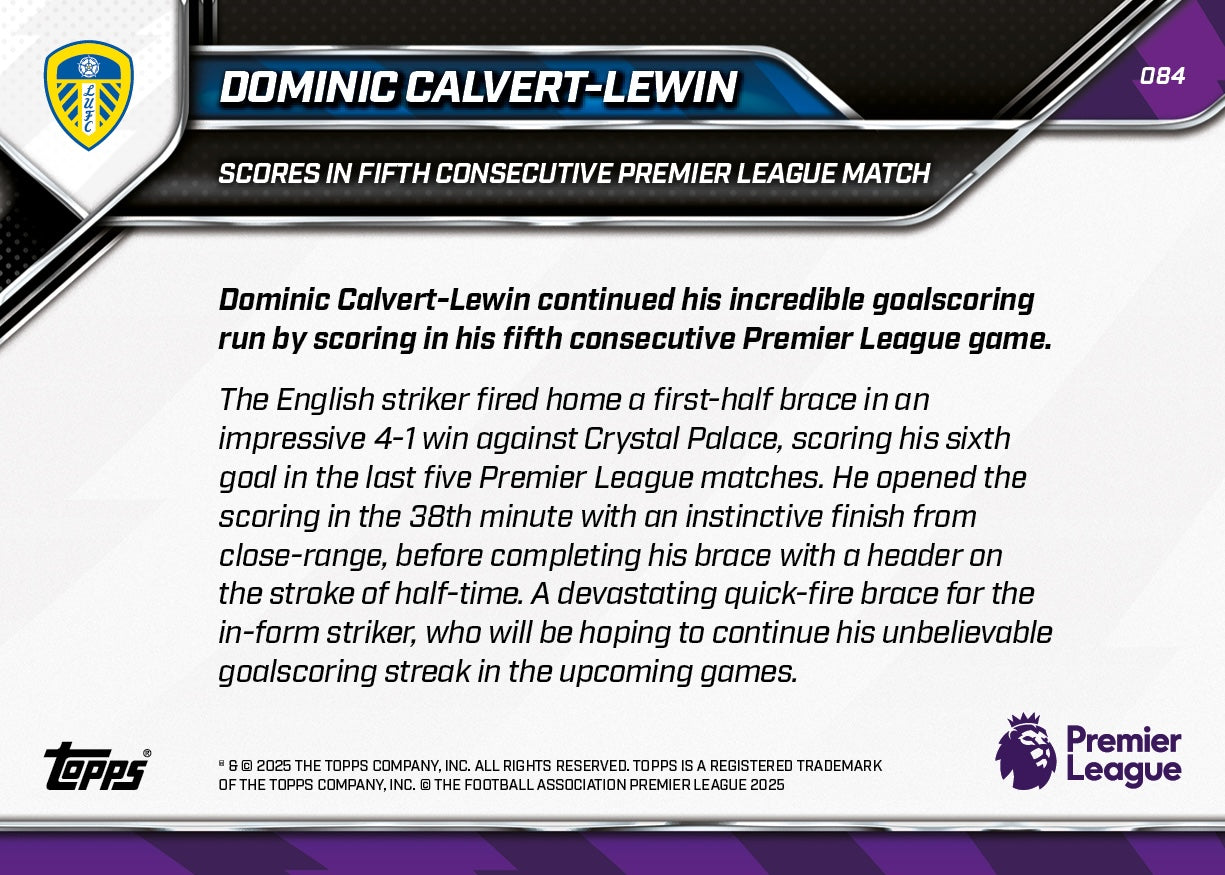 Dominic Calvert-Lewin - 2025-26 Premier League Topps NOW - Card 84 - PR: 535 - Image 7