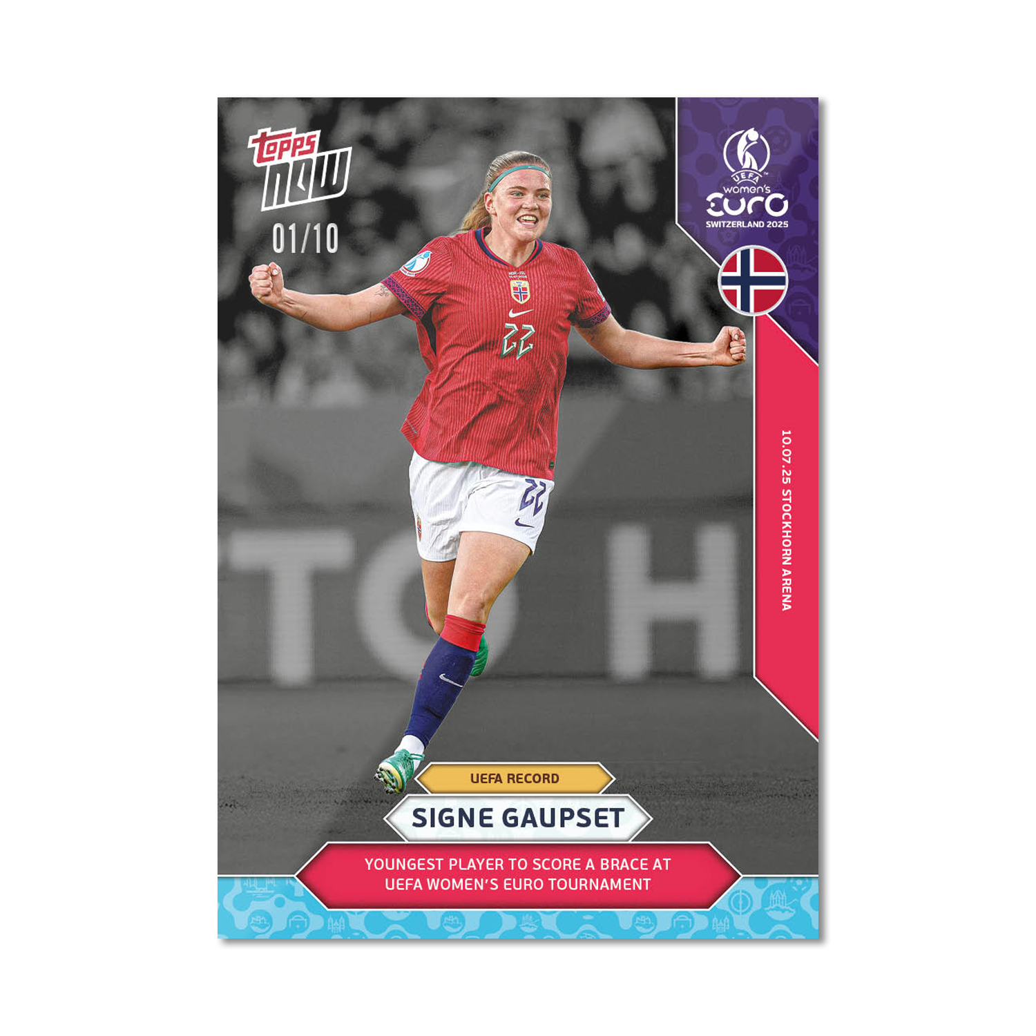 Signe Gaupset - UEFA Women’s EURO 2025™ Topps NOW - Card 15 - PR: 198 - Image 4