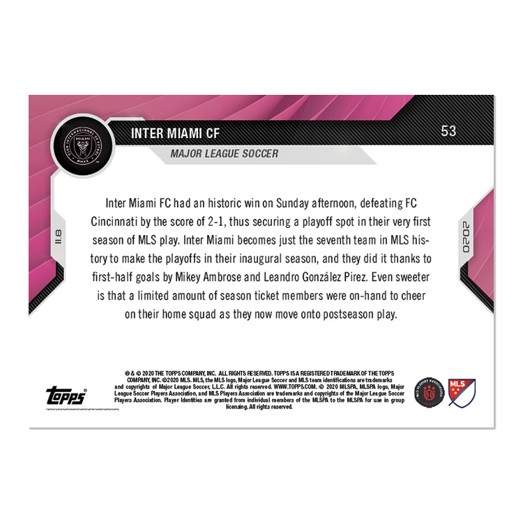 Inter Miami CF - MLS TOPPS NOW Card 53 - Print Run: 66 - Image 2