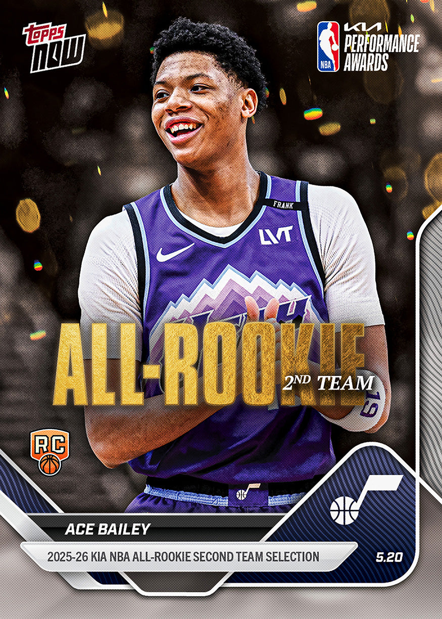 Ace Bailey - 2025-26 NBA Topps NOW - Card AR07 - PR: 1929