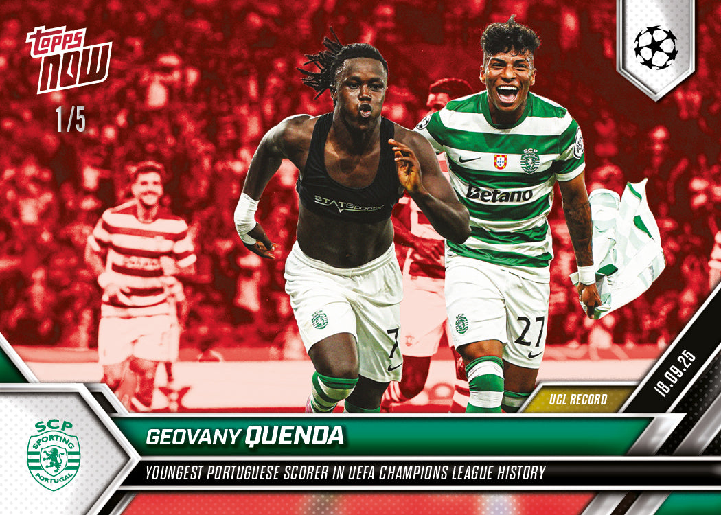 Geovany Quenda - 2025-26 UCL Topps NOW - Card 23 - PR: 473 - Image 3