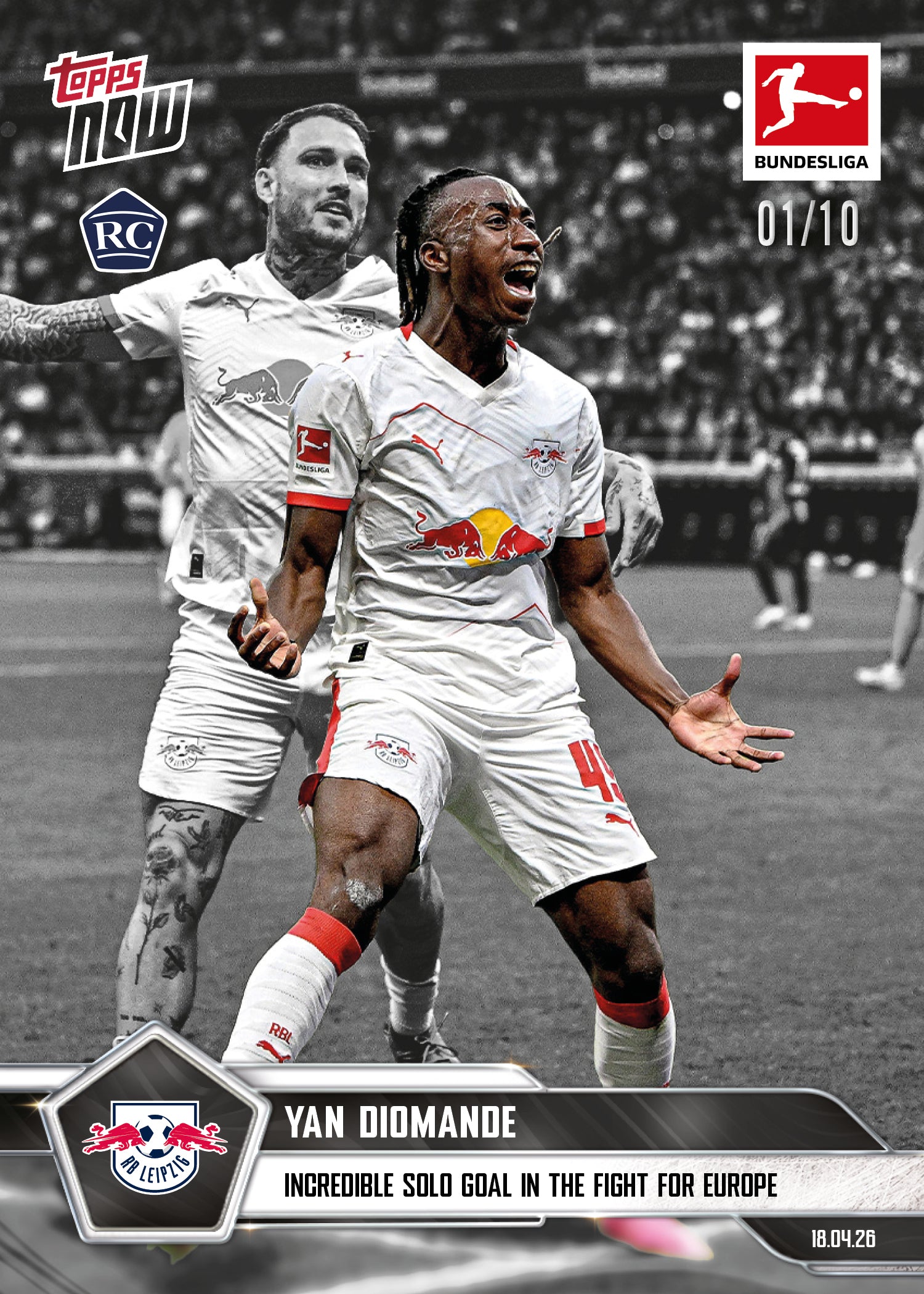 Yan Diomande - 2025-26 Bundesliga Topps NOW - Card 174 - PR: 2058 - Image 4