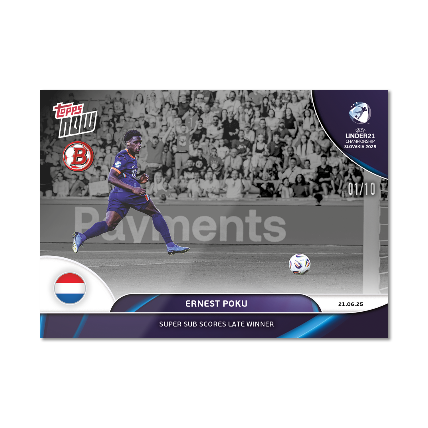 Ernest Poku - 2025 UEFA Euro U-21 Topps NOW - Card 8 - PR: 86 - Image 4