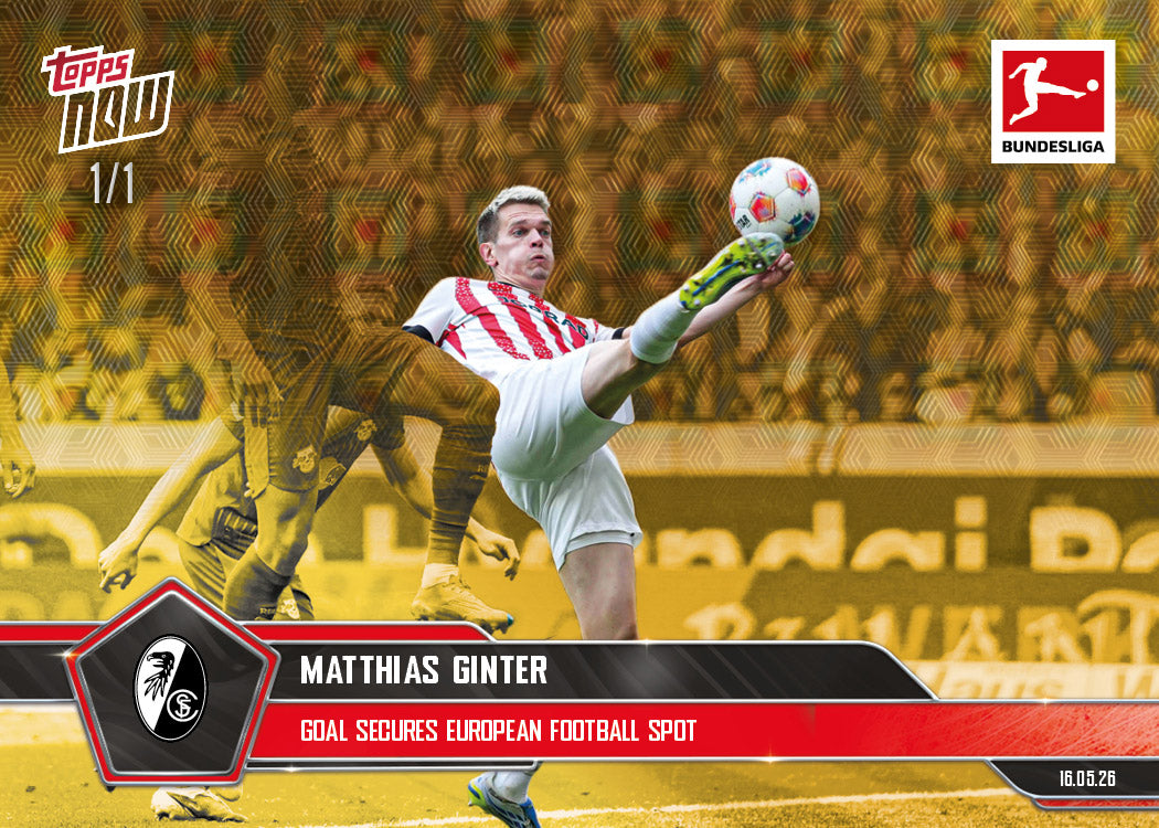 Matthias Ginter - 2025-26 Bundesliga Topps NOW - Card 198 - PR: 166 - Image 2