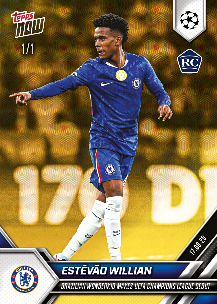 Estêvão - 2025-26 UCL Topps NOW - Card 18 - PR: 2194 - Image 2
