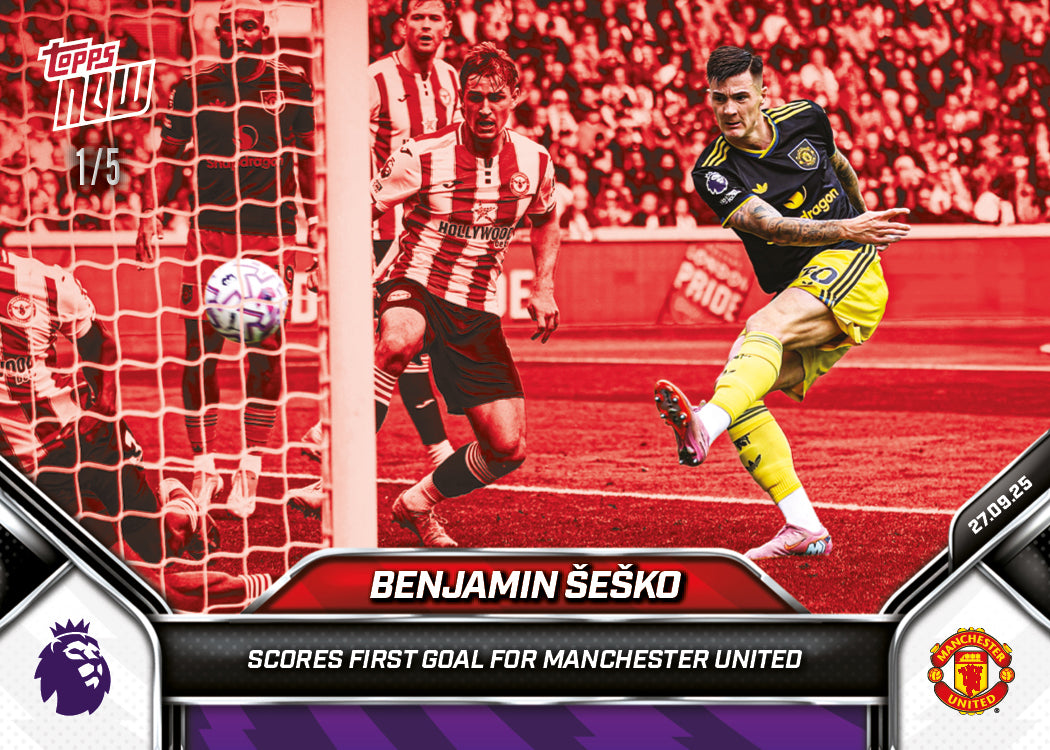 Benjamin Šeško - 2025-26 Premier League Topps NOW - Card 25 - PR: 552 - Image 3