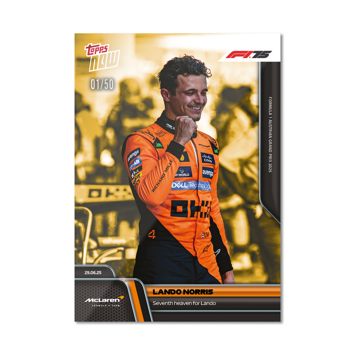 Lando Norris - 2025 Formula 1 Topps NOW - Card 47 - PR: 2228 - Image 6