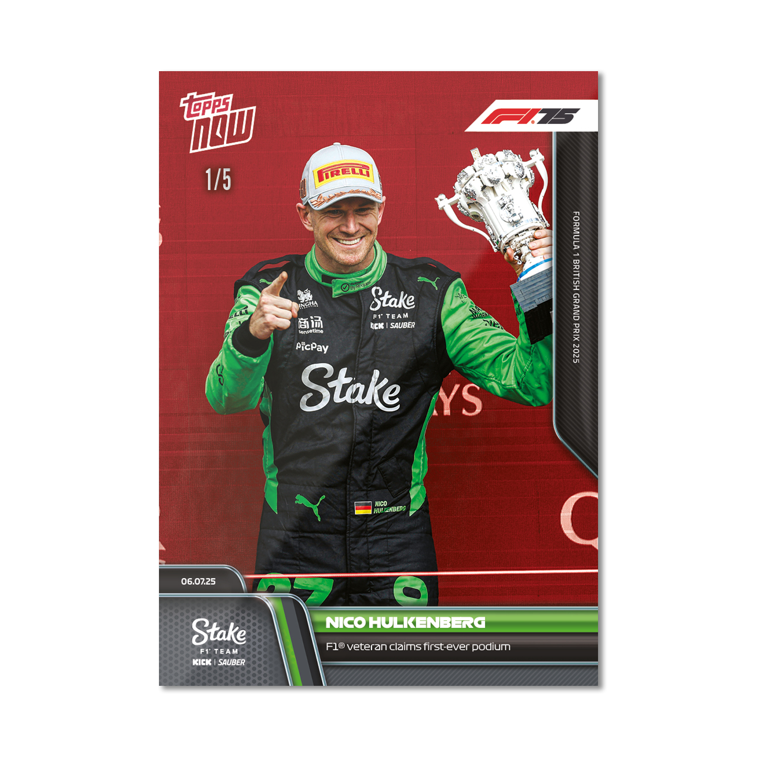 Nico Hulkenberg - 2025 Formula 1 Topps NOW - Card 51 - PR: 4055 - Image 3