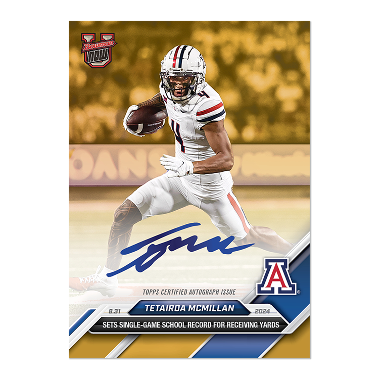 On-Card Autograph # to 49 or Lower - Tetairoa McMillan - 2024 Bowman U Now Card 4 - Image 8