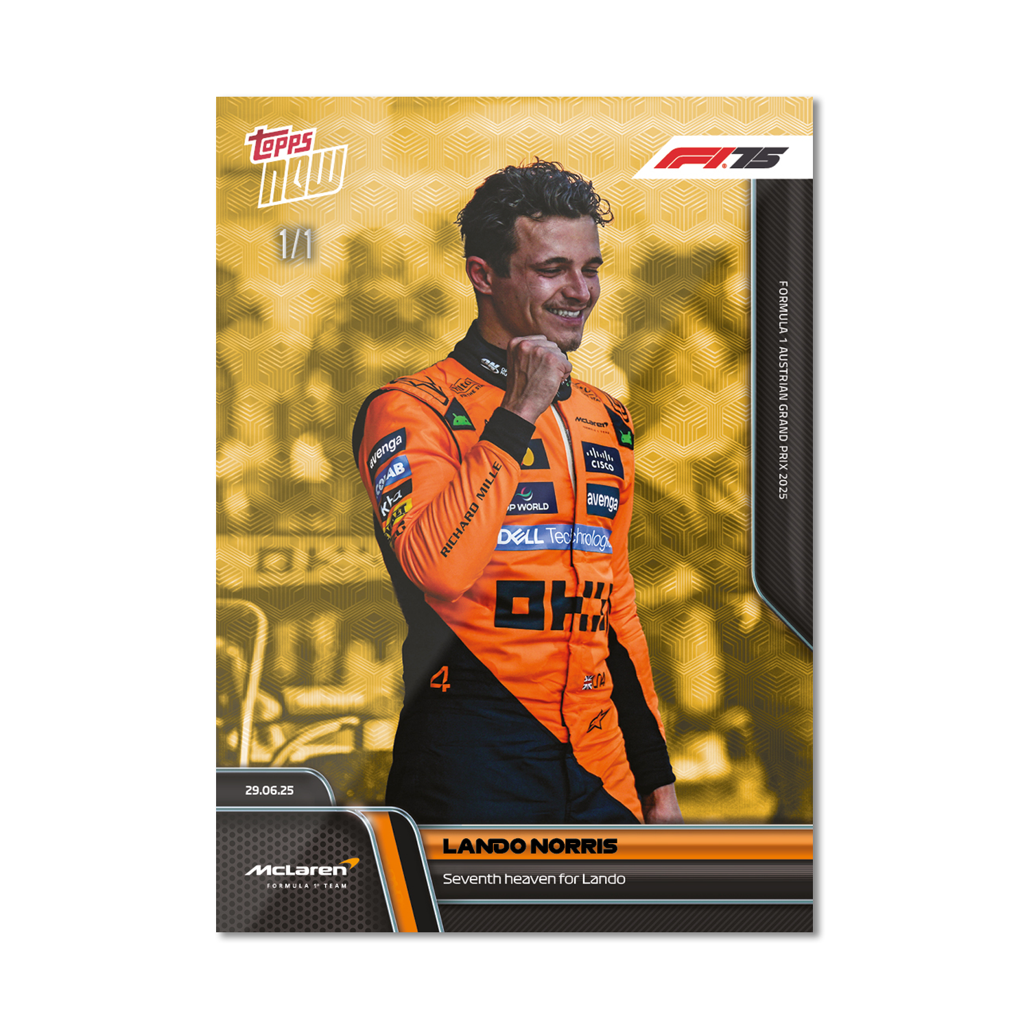 Lando Norris - 2025 Formula 1 Topps NOW - Card 47 - PR: 2228 - Image 2