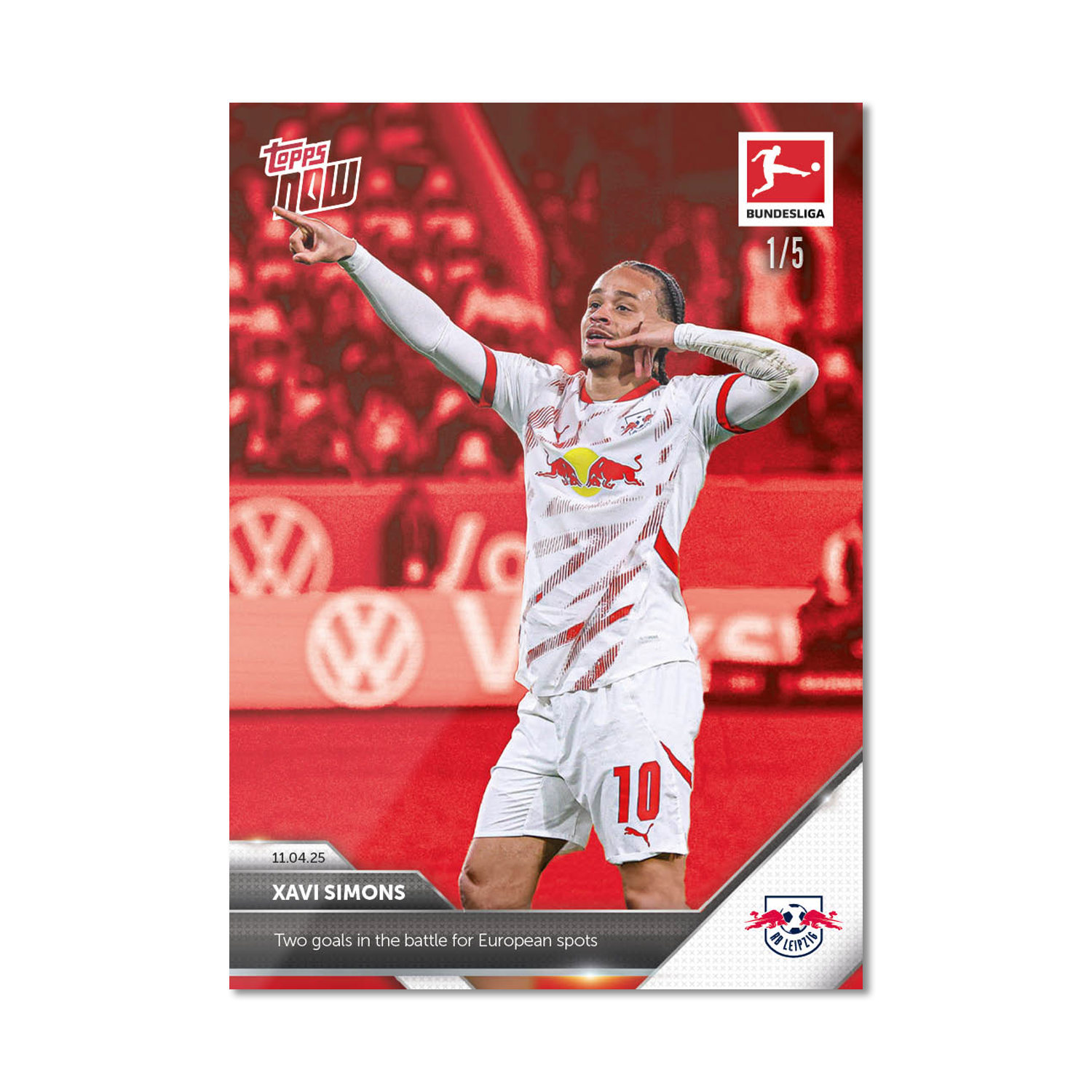 Xavi Simons - 2024-25 Bundesliga Topps NOW Card 162 - PR: 82 - Image 4