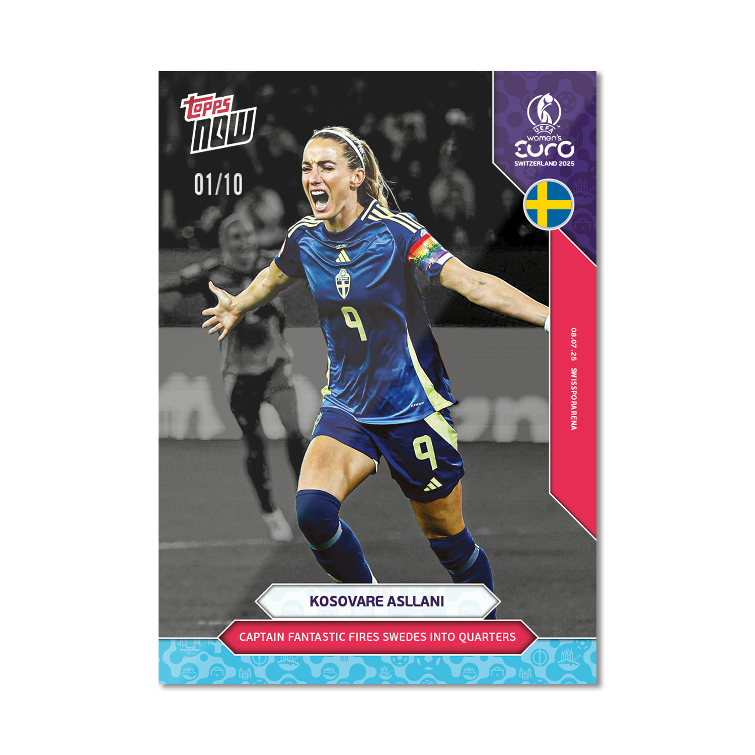 Kosovare Asllani - UEFA Women’s EURO 2025™ Topps NOW - Card 11 - PR: 182 - Image 4