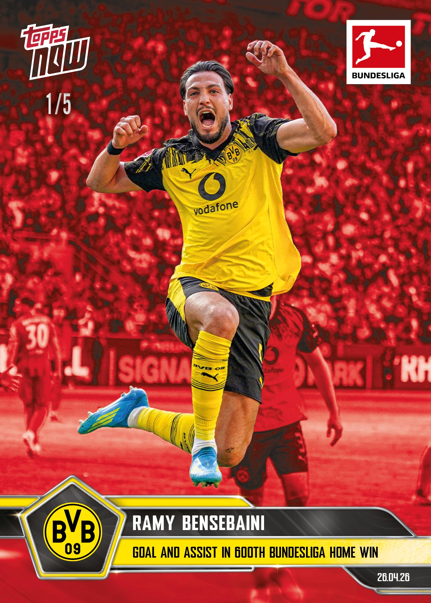 Ramy Bensebaini - 2025-26 Bundesliga Topps NOW - Card 181 - PR: 236 - Image 3