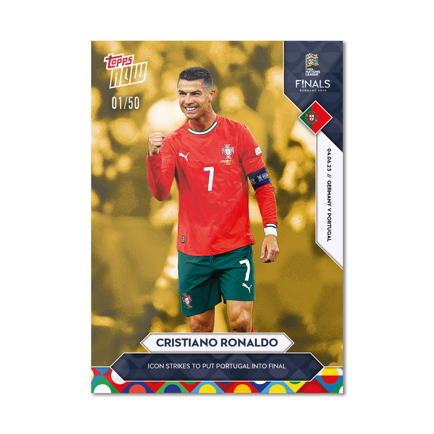 Cristiano Ronaldo - 2025 UEFA Nations League Topps NOW - Card 1 - PR: 8040 - Image 6