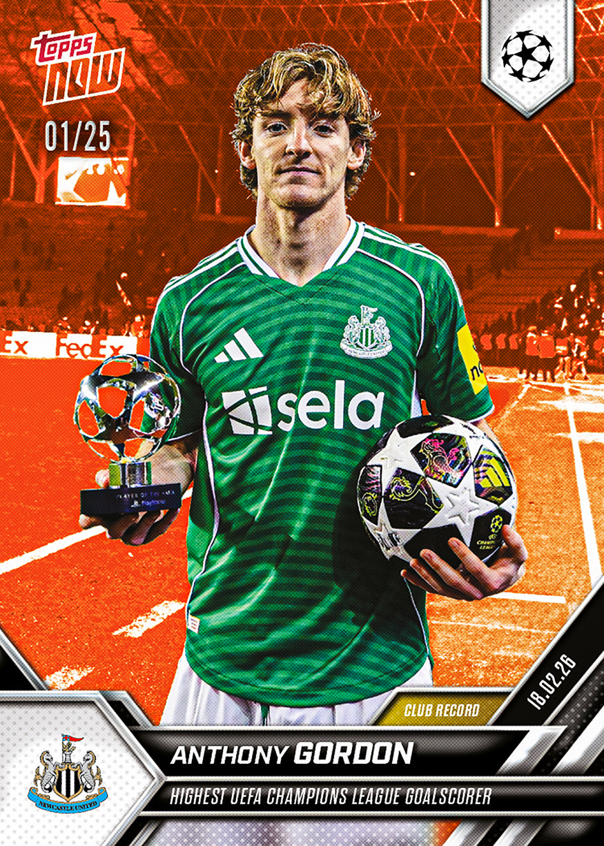 Anthony Gordon - 2025-26 UCL Topps NOW - Card 92 - PR: 589 - Image 5
