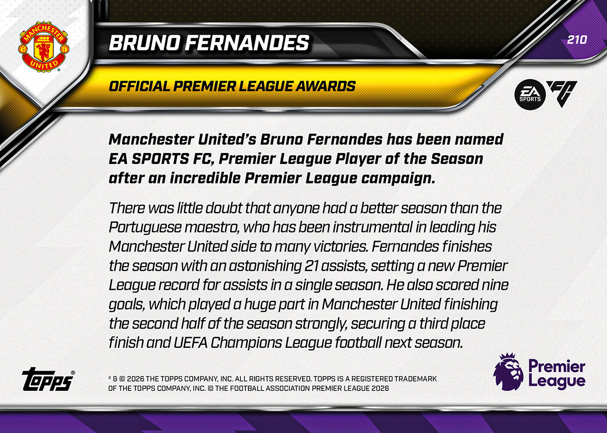 Bruno Fernandes - 2025-26 Premier League Topps NOW - Card 210 - PR: 3606 - Image 8