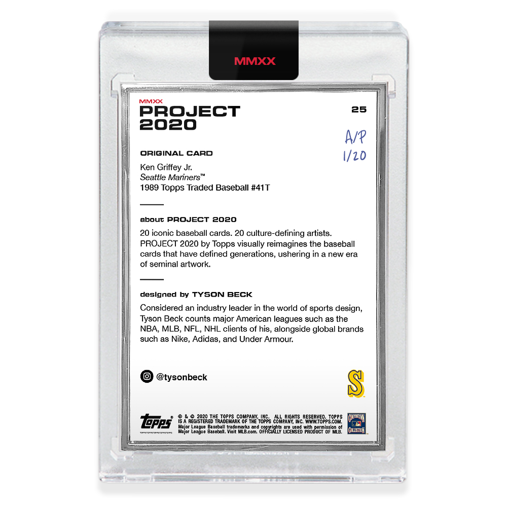 Alternative view of Topps PROJECT 2020 Card 25 - 1989 Ken Griffey Jr. by Tyson Beck - Artist Proof # to 20